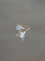 earrings Wire mini, light blue crystal