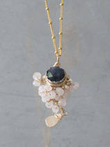 necklace Goddess labradorite and rose quartz