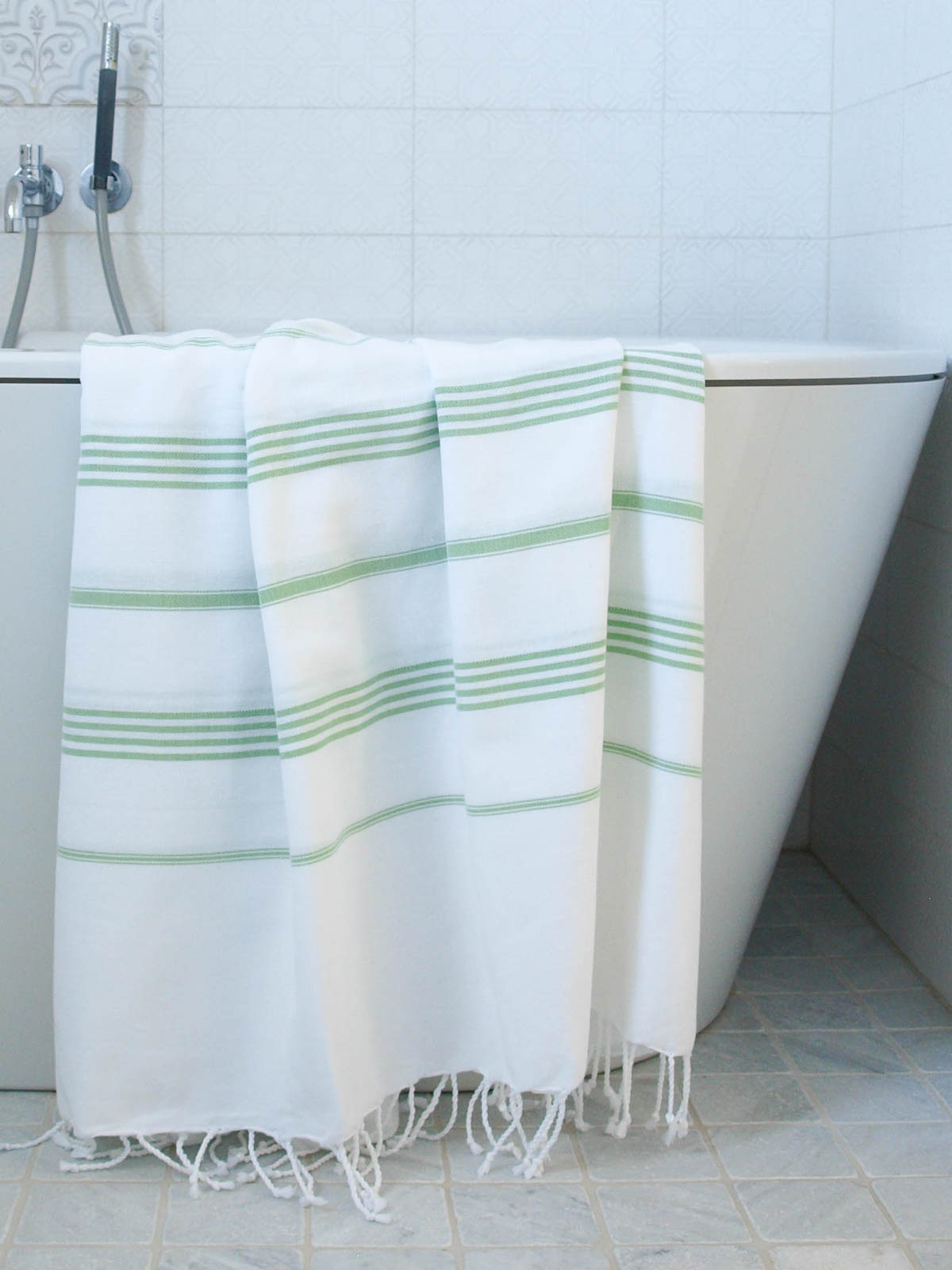 hammam towel white/pistachio