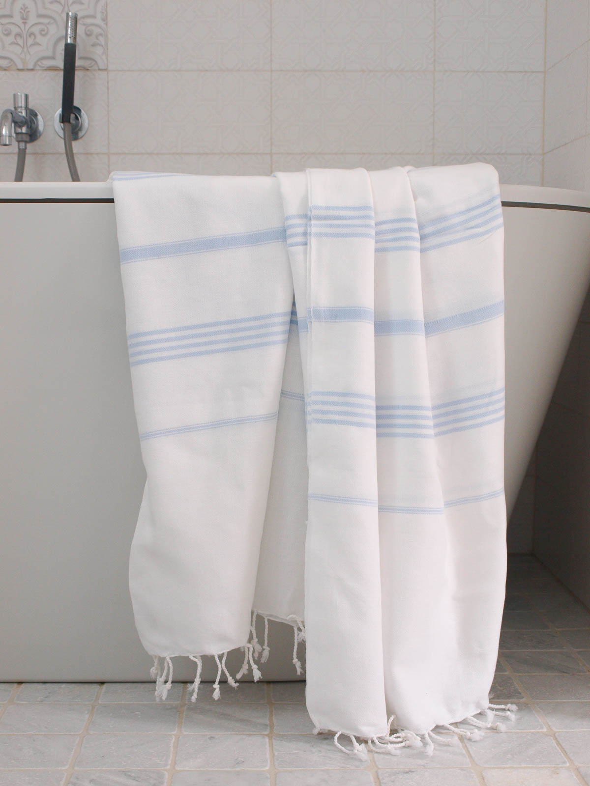 hammam towel white/light blue