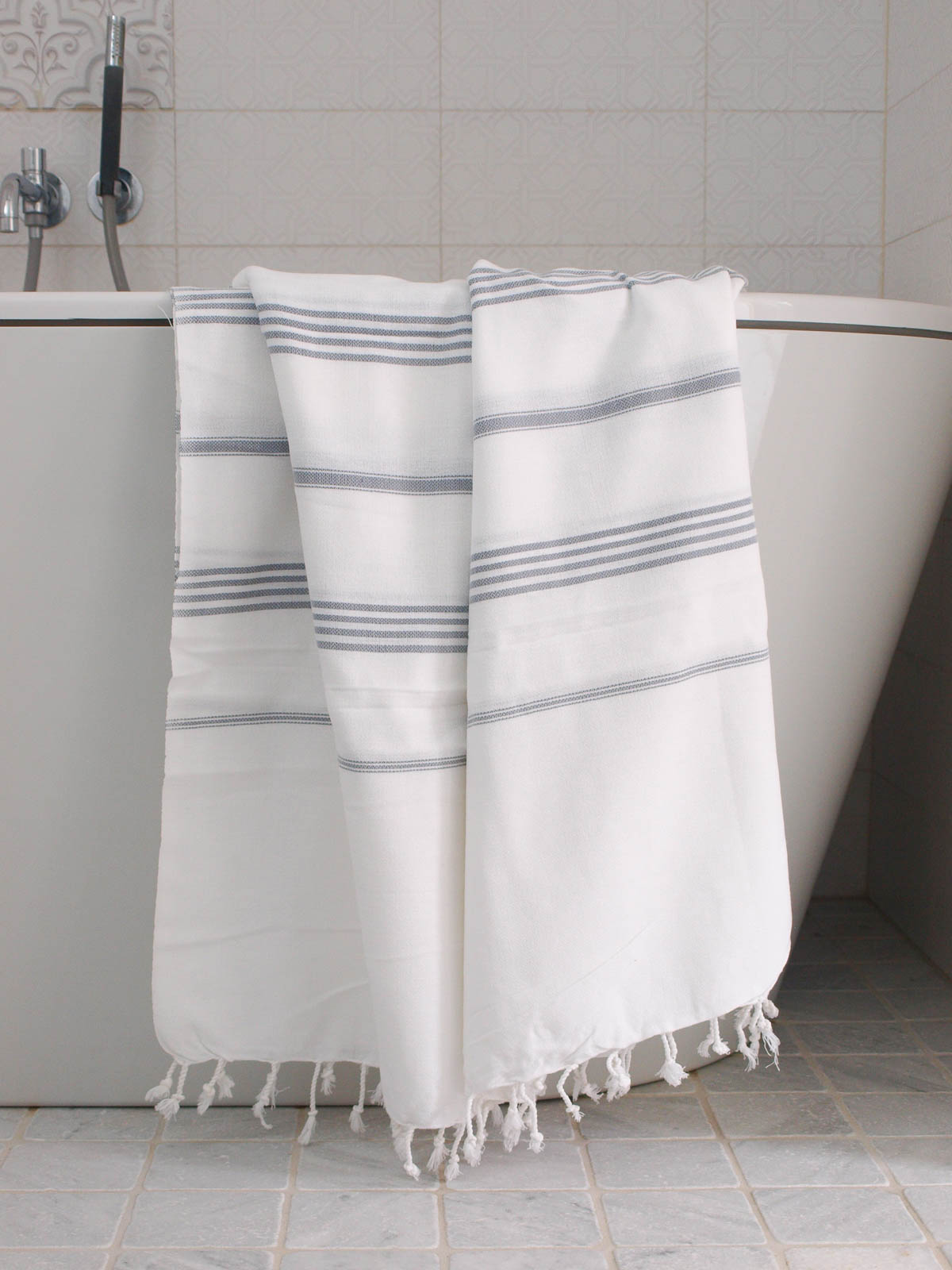 hammam towel white/grey