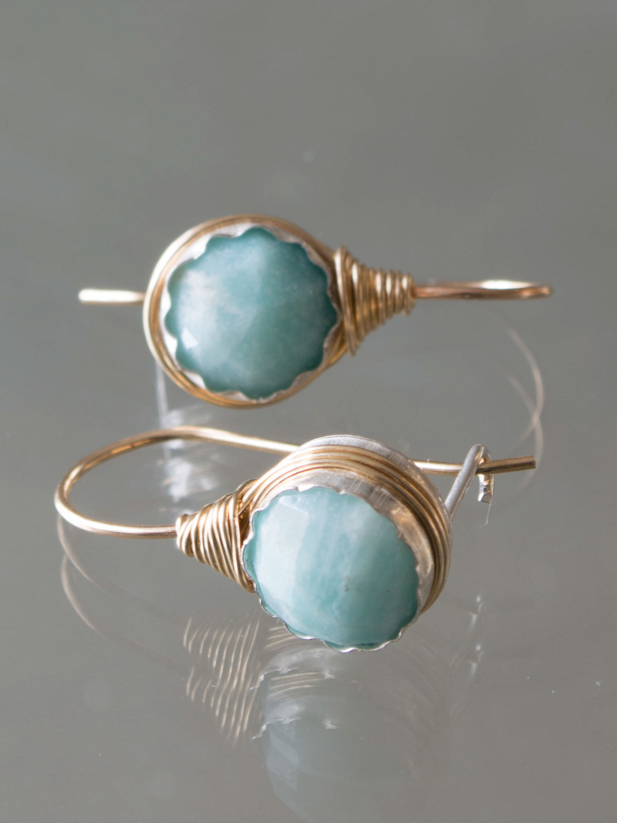 bouclesd'oreilles Wire amazonite