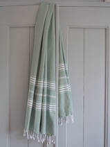 fouta gris-vert