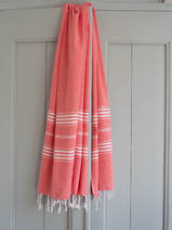 fouta rouge corail