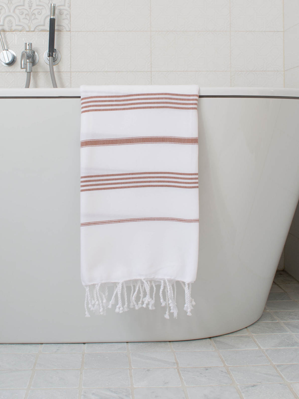 hammam towel white/brown