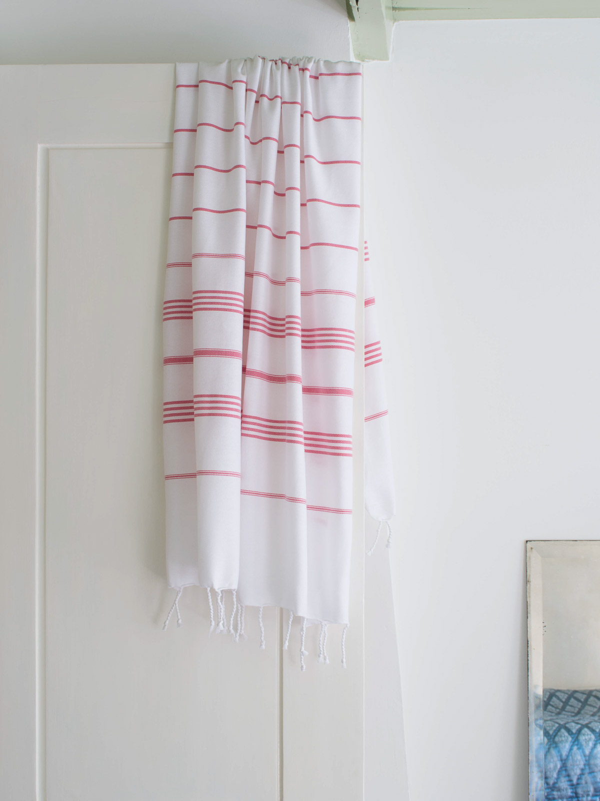 fouta blanc/tulipe