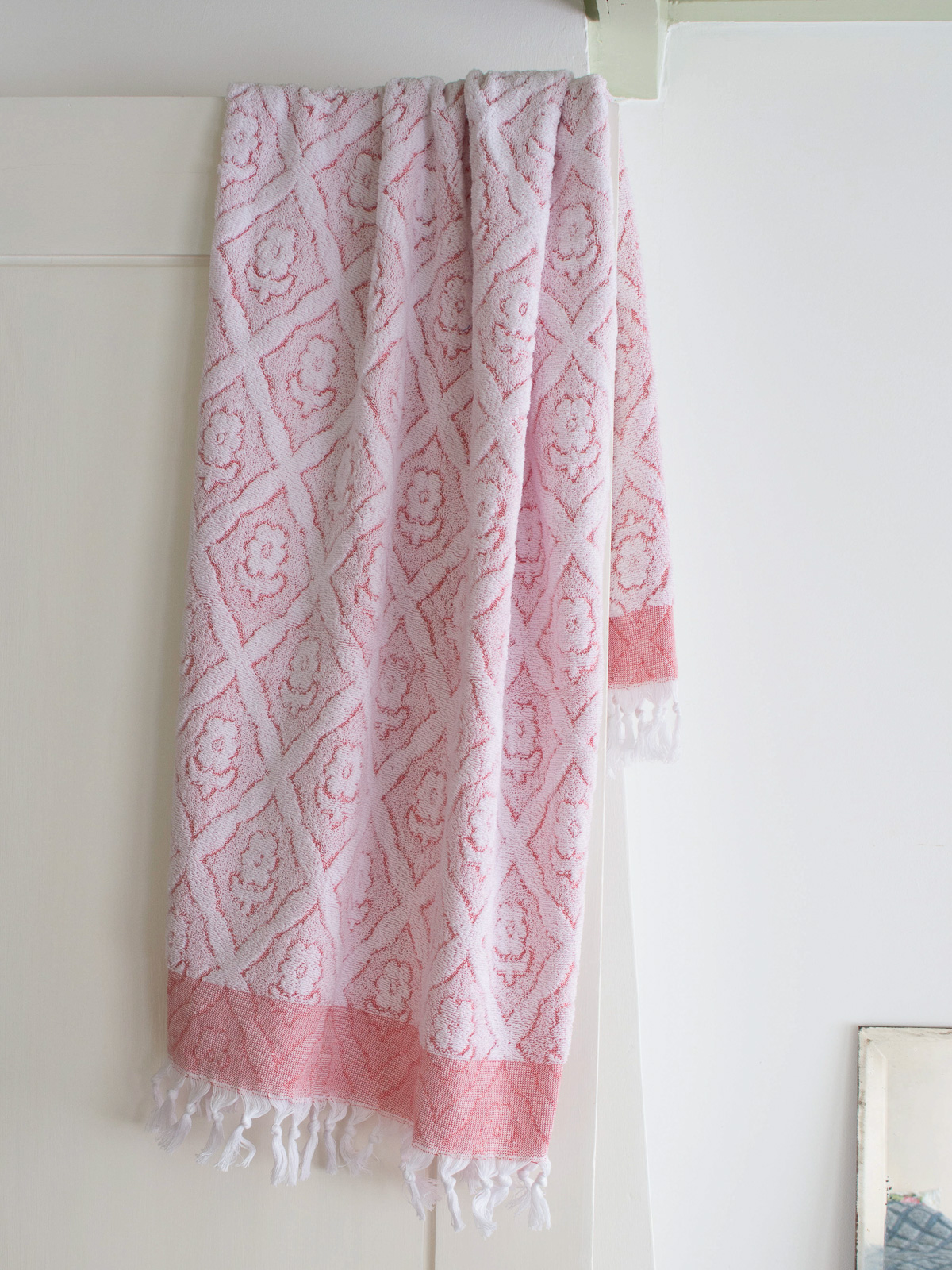 asciugamano rosso mattone - asciugamano doccia spugna Fiore 140x70 cm M -  asciugamani