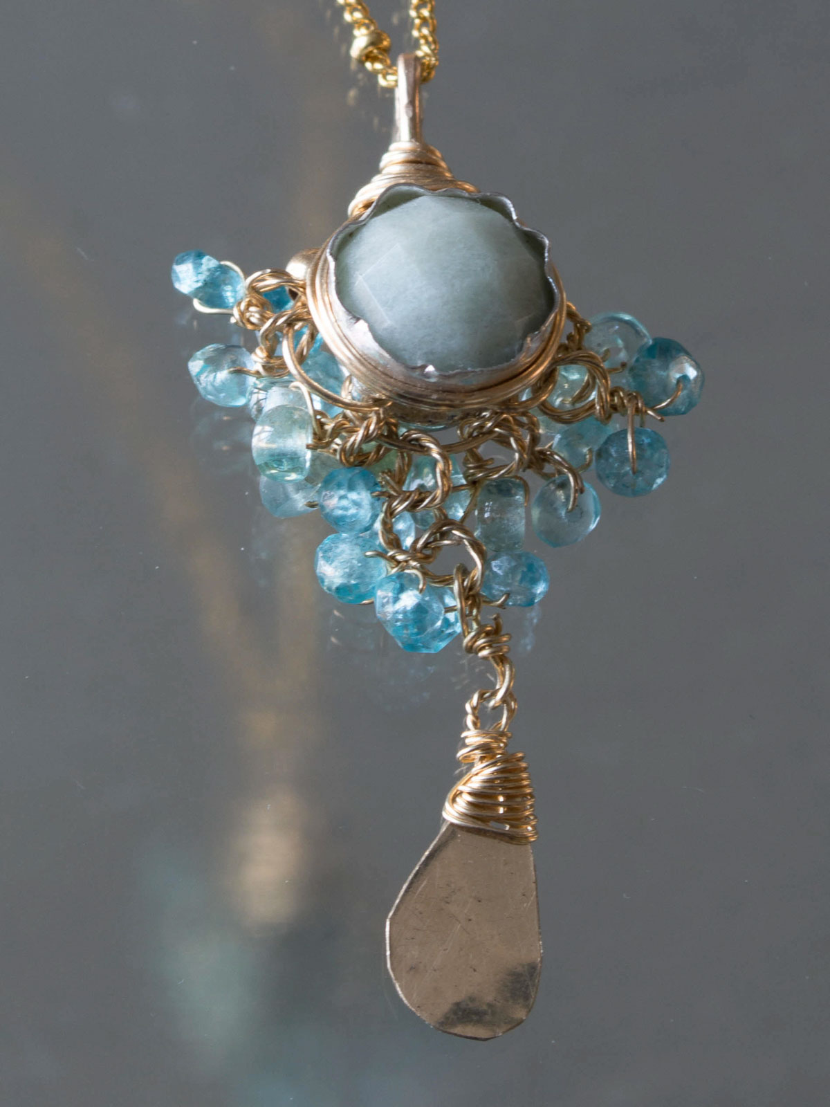 collier Goddess aique-marine, apatite