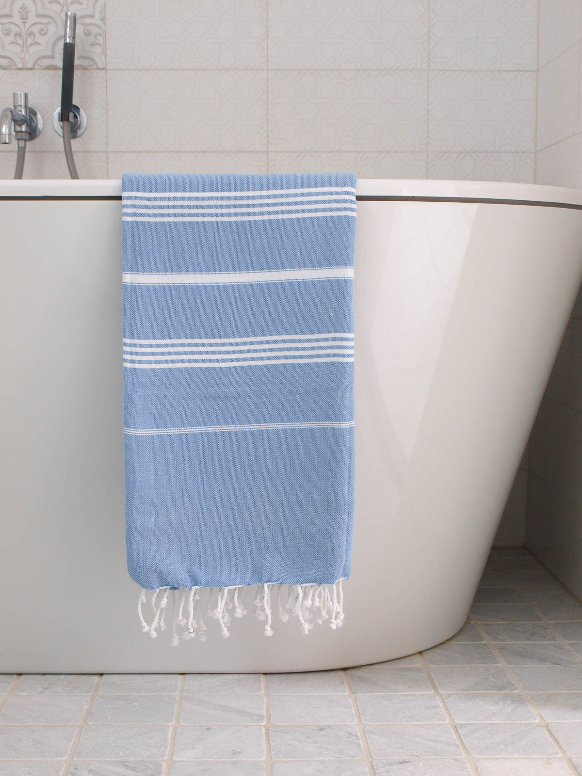 hammam towel blue/white