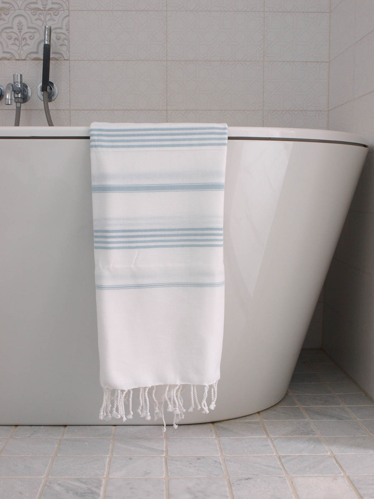 hammam towel white/sea green