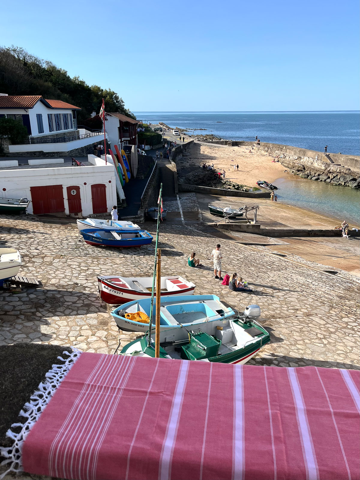 fouta XL rouge brique/rose 220x160cm