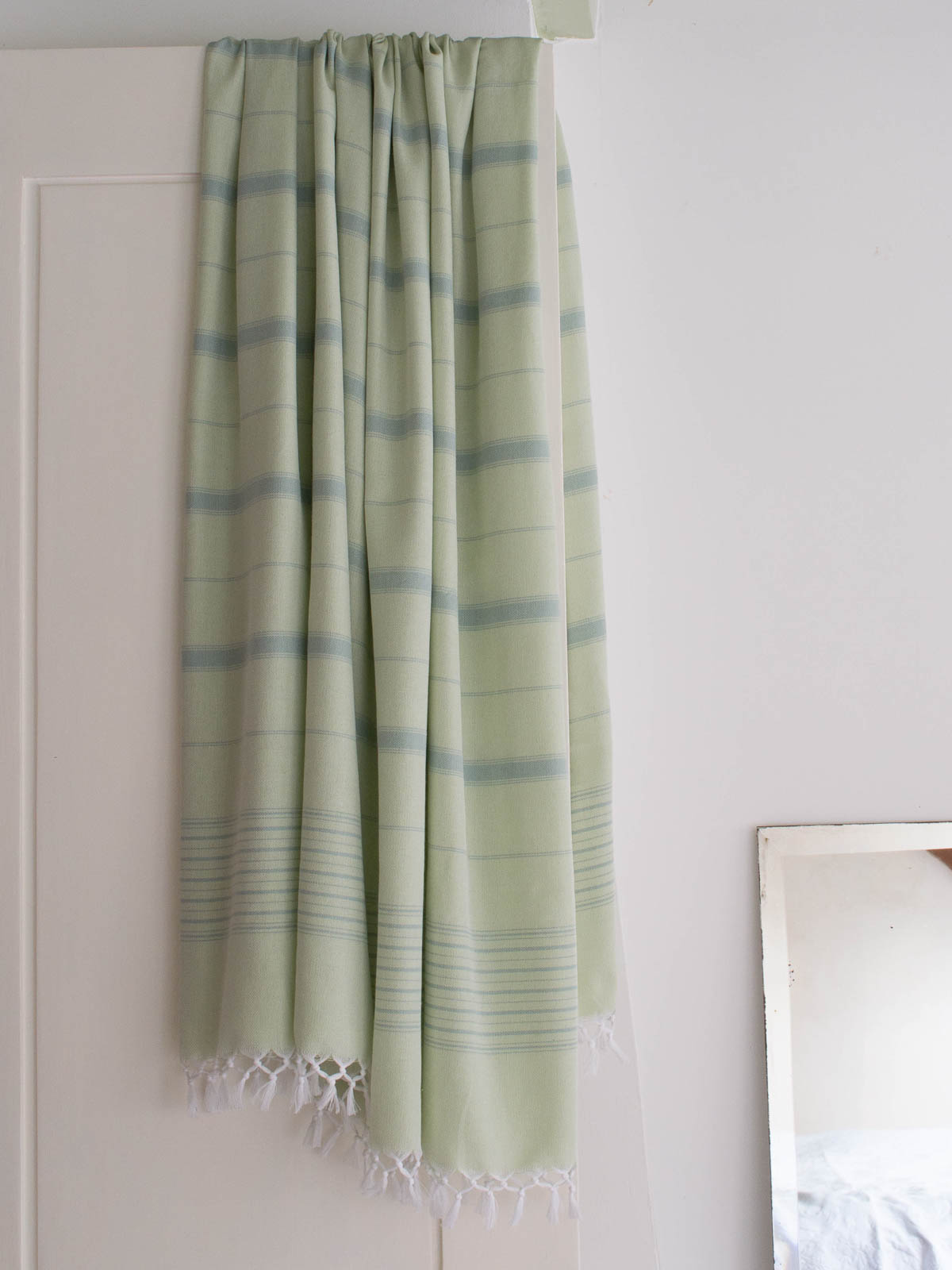 fouta XL vert clair/gris vert 220x160cm