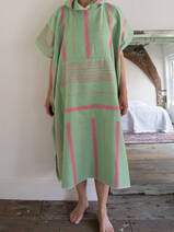 Surf poncho pistachio green/tulip pink