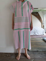 Poncho de surf rose/vert jade