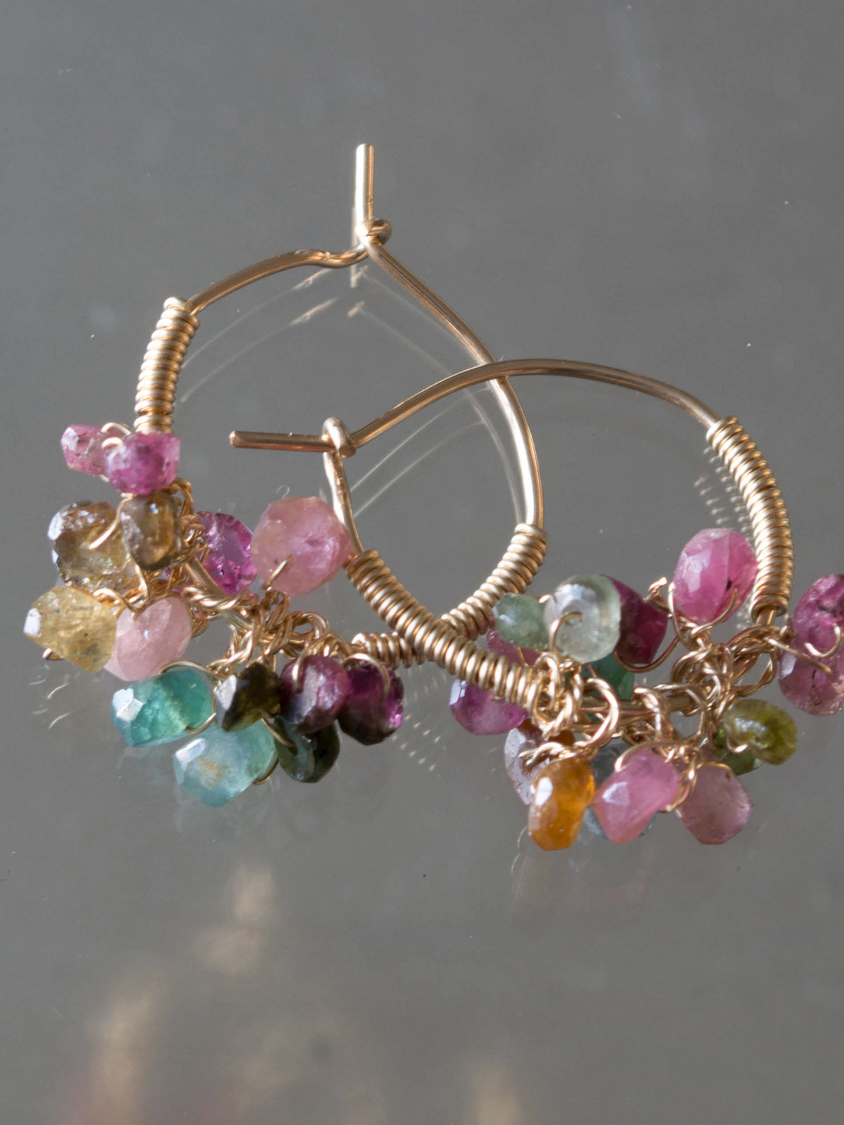 boucles d'oreilles Bouquet tourmaline