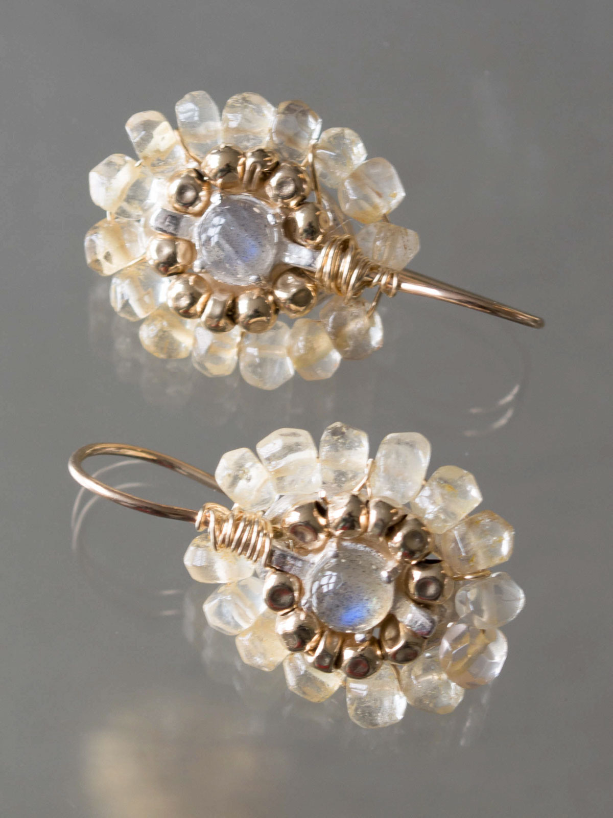 boucles d'oreilles Small Mandala citrine