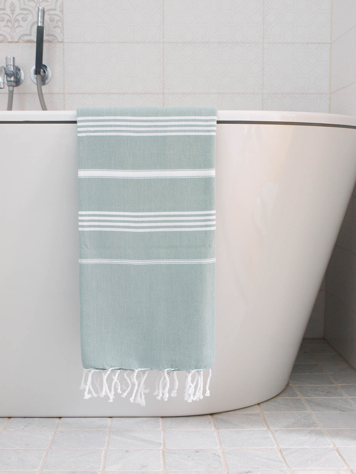 hammam towel grey-green/white