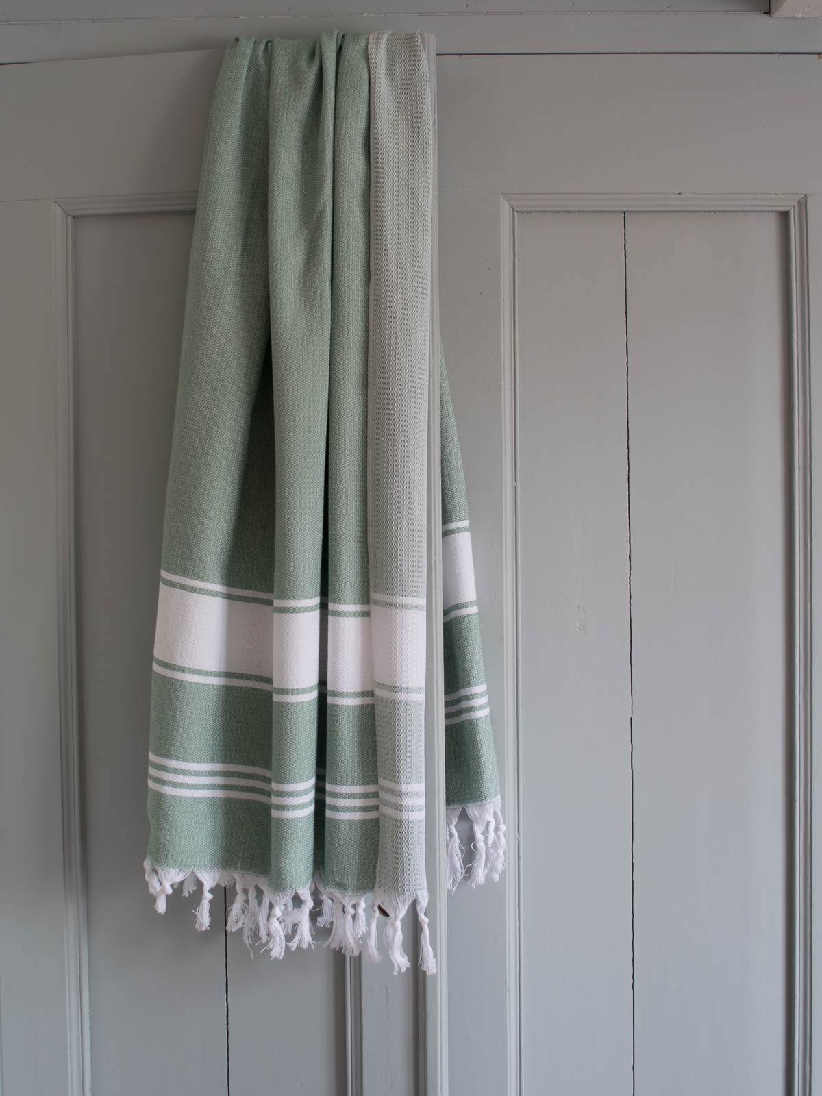 hammam towel grey-green/white