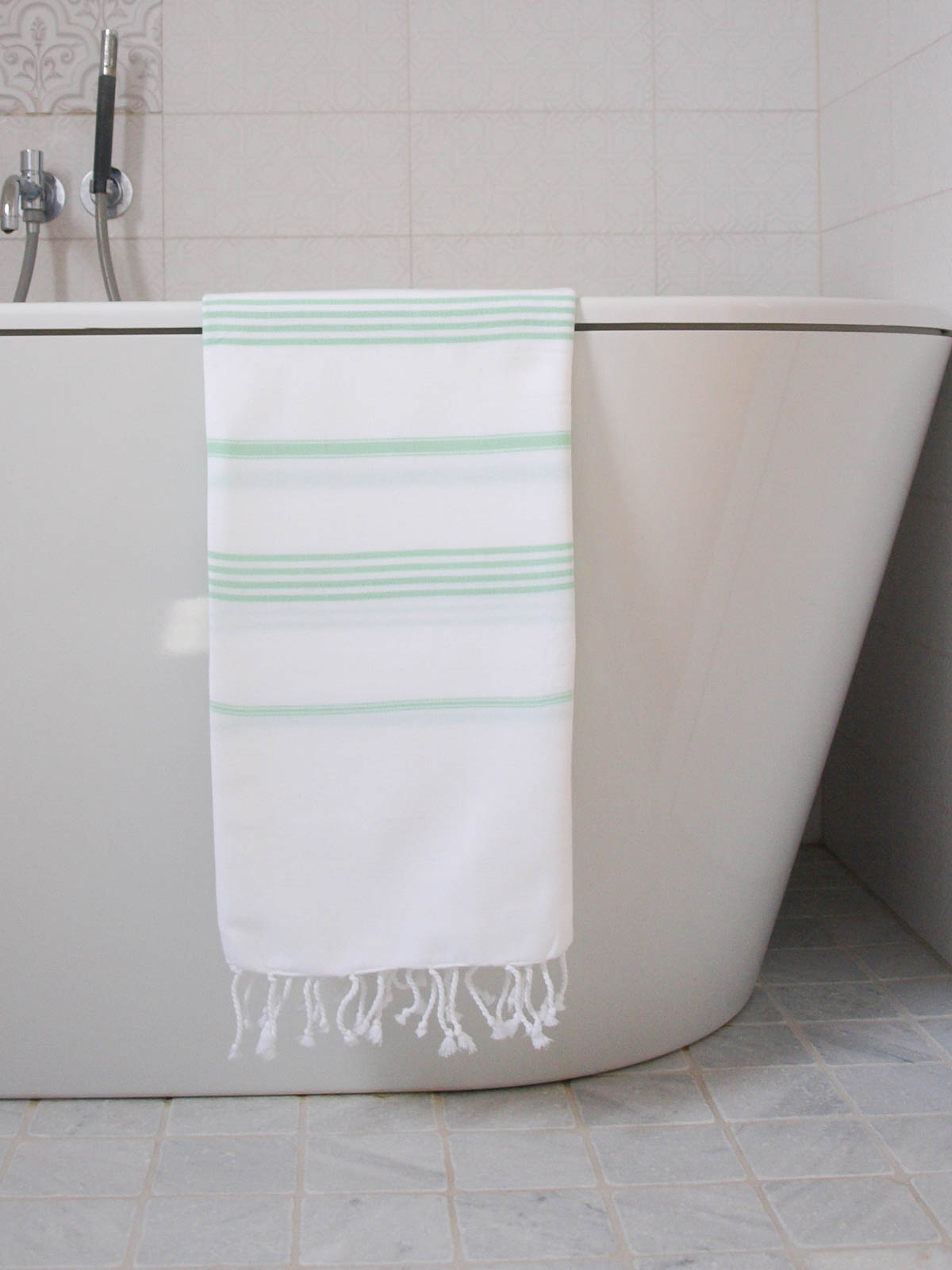 hammam towel white/fresh green