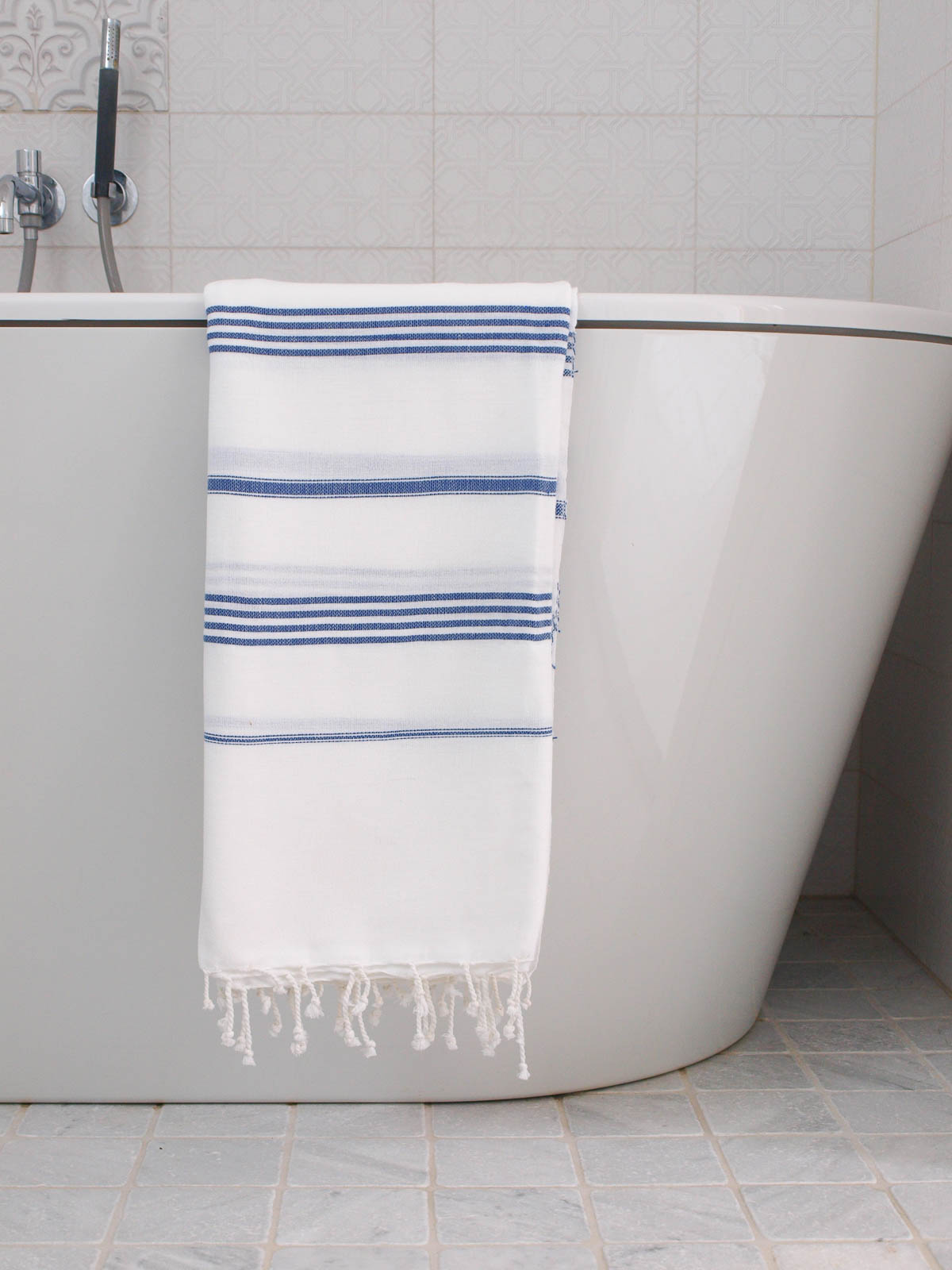 fouta blanc/bleu parlement